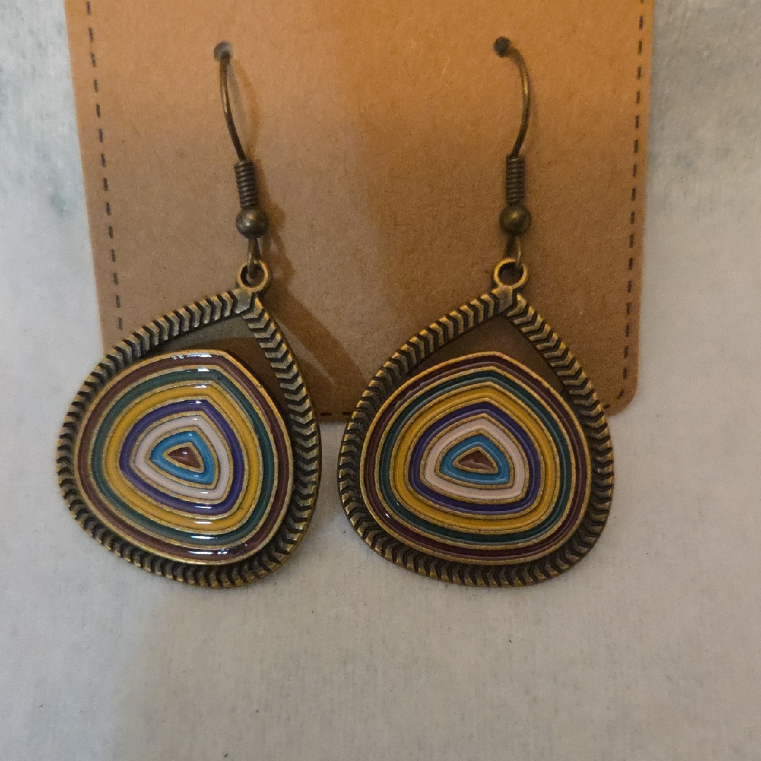 Colorful Spiral Drop Earrings 5$